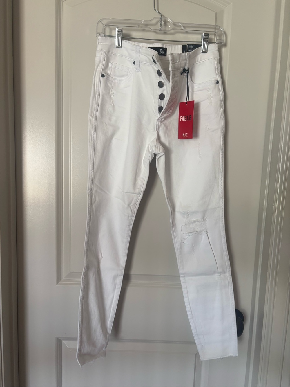NWT Sz 4 Kut from the Kloth White Women's Ankle Skinny Jeans